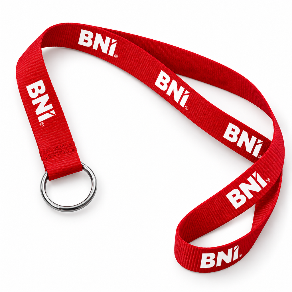Rotes BNI Lanyard mit Schlüsselring