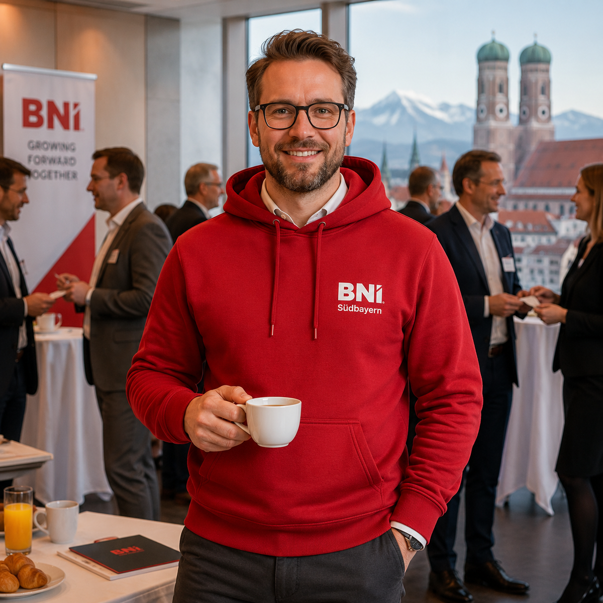 Kapuzenpullover – Südbayern, Logo klein
